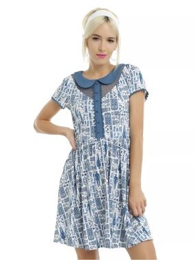 BBC Doctor Who X Hot topic Peter Pan collar babydoll print dress